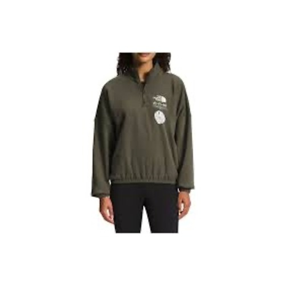 The North Face Trailwear Womens XL Olive Green Quarter Zip Fleece Pullover